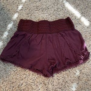 Women’s burgundy shorts